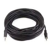 Audio/Stereo Cable - 3.5Mm(1/8") Aux, Male To Male Trs Plug, Molded Strain Relief Boots, 50 Feet, Black