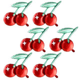 6Pcs Cherry Balloons,20 Inch Cherry Fruit Balloons For Fruit Cherry Theme Birthday Wedding Baby Shower Party Decoration, Rainbow