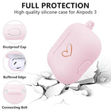 Compatible With Airpods 3 Case Cover 2021, Soft Silicone Case With Gold Heart Pattern For Airpods 3Rd Generation, Cute Butterfly Keychain For Girls Women (Pink)