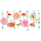 Mushroom Party Decorations For Fairy First Birthday Baby Shower Tea Party Enchanted Forest Cottagecore Decor Red Mushroom Lanterns Honeycomb Balls Pink Daisy Flowers Leaf Garland