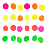 Neon Paper Circles Garland, Rave Black Light Birthday Decorations, Glow In The Dark Party Supplies, Uv Blacklight Reactive Decor, Hanging Circle Dots Streamers Wall Backdrop