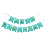 Teal Glitter Gold Happy Birthday Banner Sign Turquoise Aqua Decorations For Girls Men Women Anniversary Birthday Party Garland Backdrop Supplies Nursery Hanging Décor