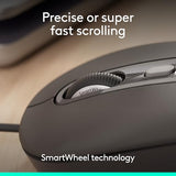 Signature Wired M520 L For Business, Optical Wired Mouse, Usb-C Plug-And-Play, Windows/Mac/Chrome/Pc/Laptops - Graphite