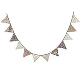 Brown Floral Collection 100% Cotton Banner – Rustic Floral Bunting for Wedding, Baby Shower & Party Decorations