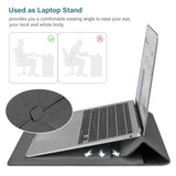 MOSISO Laptop Case 13 inch, 13 inch Laptop Sleeve Compatible with MacBook Air M4 M3 M2 M1 2025-2018 / Pro M2 M1 2025-2016, PU Leather Flap Carrying Case with Stand&Small Pouch, Slate Gray