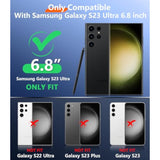 For Samsung Galaxy S23 Ultra Case Waterproof With Built-In Screen Protector 360 Full Body Shockproof Dustproof For Samsung S23 Ultra 5G Phone Case Heavy Duty Protective Black