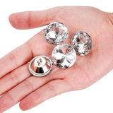 100 Pcs 25Mm Rhinestone Crystal Buttons, Clear Tufting Buttons Upholst