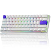 C61 Wired Gaming Keyboard 60% Mechanical Keyboard With Hall Effect Magnetic Switch 8000Hz Polling Rate Rapid Trigger Rgb Backlit, 61 Keys, White Purple
