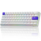 C61 Wired Gaming Keyboard 60% Mechanical Keyboard With Hall Effect Magnetic Switch 8000Hz Polling Rate Rapid Trigger Rgb Backlit, 61 Keys, White Purple