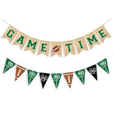 Game Time Burlap Football Banner for Sports Party Décor