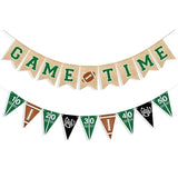 Game Time Burlap Football Banner for Sports Party Décor