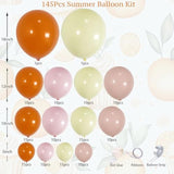 Orange Pink Balloon Arch Garland Kit: Baby Shower Party Decor