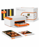 Amber M110 Bluetooth Photo Printer 80 Sheets, Portable Photo Printer For Iphone, Thermal Dye Sublimation, Picture Printer 60 Sheets 4X6 Paper & 20 Sheets 3" Square Sticker Paper & 2 Cartridges