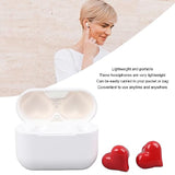 Earbuds, Heart Shaped Stylish Lightweight Noise Canceling Stereo In Ear Bluetooth Earphones, Includes Charging Case And 6 Ear Tips