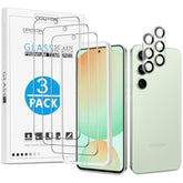 OMOTON 3+2 Pack Screen Protector and Camera Lens Protector for Samsung Galaxy S24 FE, Anti Scratch, Bubble Free