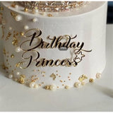 Birthday Princess Cake Topper Queen Cupcake Toppers Acrylic Golden Queen Birthday Cake Toppers Decoration For Wedding Anniversary Engagement Bridal Shower Princess Party Decorations