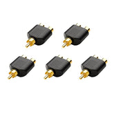 Cable Matters 5-Pack Gold Plated RCA Male to Female Split Adapter