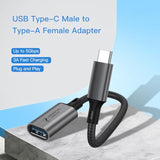 Usb C To Usb Adaptor Aluminum Usb C Adapter Otg Cable Type C Male To Usb 3.2 Female 10Gbps Transfer, Compatible With Macbook/Ipad Air/Pro 2022 Galaxy S22 Dell Xps And More Type C Devices