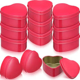 12 Pieces Valentine'S Day Heart Shaped Metal Tins Box With Lids Valentine'S Day Candy Boxes Cookie Biscuits Jar Empty Tin Box For Candies Treasures Cookies Kitchen Wedding Parties(Rose Red)