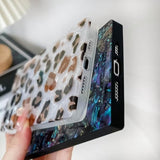 Elegent Mother Shell Pearl Compatible With Iphone 13 Pro Max Rectangle Edge Case,Chic Slim Colorful Abalone Pearl Soft Tpu Protective Cases Cover