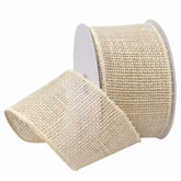 1252.60/10-104 Large Grained Burlap 2.5" X 10 Yd Jute Wired Ribbon, Cr