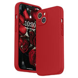 Compatible With 13 Case With Screen Protector, (Camera Protection & Soft Microfiber Lining) Liquid Silicone Phone Case 6.1 Inch 2021, Red