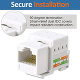 100 Pack Cat6 Cable Rj45 Keystone Jack Utp Modular Ethernet Jack Insert 90-Deg