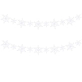 White Snowflake Garland Felt Banner Winter Garland Snow Banner Christmas Snowflakes Holiday Party Decorations Pack Of 2