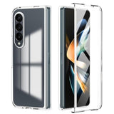 Clear Case with Screen Protector for Samsung Galaxy Z Fold 4, Slim Fit Hard PC Anti Yellowing Anti-Scratches Protective Phone Case Cover, Transparent