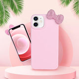Cases For Iphone 12, Luxury Glitter 3D Rhinestone Bow Phone Cover Soft Litchi Pattern Protective Phone Case For Iphone 12 6.1" 2020