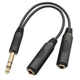 6.35Mm (1/4 Inch) Jack Splitter Cable, 20Cm (8 Inches), Headphone Splitter Cable, Splitter, Stereo Male To Dual Stereo Female Jack, Compatible With Headphone, Amplifier, Karaoke