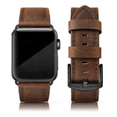 Leather Bands Compatible With Apple Watch 46Mm 45Mm 44Mm 42Mm(Series 1 2 3) Band Men Women, Vintage Genuine Leather Wristband Replacement Band Compatible For Apple Watch Iwatch Series 10 9 8 7 6 5 4 Se