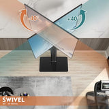 Universal Floor TV Stand with Mount 80 Degree Swivel Height Adjustable and Space Saving Design for Most 27 to 65 inch LCD, LED OLED TVs, Perfect for