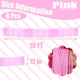 6 Pack 10 Feet Foil Fringe Garland Metallic Tinsel Streamers Banner Wall Hanging Backdrop Banner For Parade Floats, Thanksgiving, Christmas, Birthday, Halloween Party Decorations(Macaron Pink)