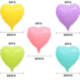 Pastel Rainbow Heart Foil Balloons - 30 Pcs Party Decorations