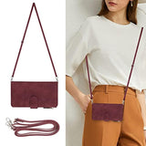 For Samsung Galaxy S22 Ultra Wallet Case With Card Holder, Kickstand Feature Pu Leather Case With Adjustable Crossbody Lanyard Magnetic Clasp Zipper Pocket Flip Cover (Claret)