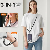 3-In-1 Phone Lanyard For Crossbody, Neck & Wrist, Adjustable Anti Theft Phone Strap With Tether Tab & Loop Strap - Universal For Most Smartphones, Camera, Key - Travel Essentials
