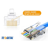 Rj45 Cat5E Connectors 100-Pack Cat5 Ends 8P8C Ethernet Pass Through Plug Gold