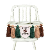 Football Highchair Banner 1St Birthday - First Year Down High Chair Banner, Tassels Decorations For First Birthday Party, Anniversary, Baby Shower, Photo Booth Props... (Green)