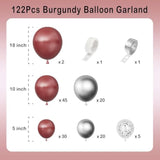 Burgundy Balloon Arch Garland Kit-Metallic Silver Balloon Silver Sequi