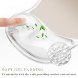 Mouse Pad With Wrist Rest,Ergonomic Mouse Pad With Comfortable Gel Wrist Rest Support And Non-Slip Pu Base For Easy Typing Pain Relief, Durable And Washable (Transparent Khaki Gradient)