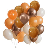 Fall Balloons Pumpkin Orange Coffee Brown Ivory White Party Thanksgiving Decor