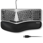 Wired Ergonomic Keyboard For Mac - Compatible Backlit Apple Keyboard With Wrist Rest (Curved For Comfort) For Macbook Pro/Air, Imac, Mac Mini