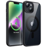 JETech Magnetic Case for iPhone 14 6.1-Inch Compatible with MagSafe, Shockproof Phone Bumper Cover, Solid Color Matte TPU Frame, Anti-Scratch Clear Back (Midnight)