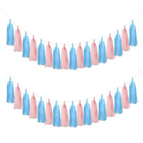 20PCS Gender Reveal Tissue Paper Tassel Banner Baby Pink Blue Tissue Garland for Gender Reveal Party Decorations Boy or Girl Baby Shower Decorations Pink and Blue Decorations