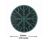 12 Pieces Viking Helm Of Awe Pattern Metal Shank Buttons. 23Mm (7/8 In