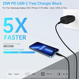 25W Samsung Super Fast Charger Usb C Wall Plug Type C Charger Adapter Fast Charging Block For Samsung Galaxy A16 A15 5G/Watch 7 Ultra 6/A35/A54/S24/Z Flip6 Fold6/A14/S23/S22,Iphone 16/15,Pixel 9/8A/7
