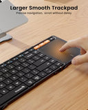 Foldable Keyboard With Touchpad, Xk01 Tp Folding Portable Keyboard, Full Size Keys, Large Trackpad Bluetooth Travel Keyboards For Laptop Pc Tablet - Black