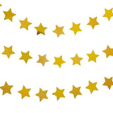 Gold Glitte Star Garland Reflective Paper Party Streamers Twinkle Star Banner Backdrop For Wedding Baby Shower Nursery Graduation Party Decoration Supplies, 3" In Diameter, 20 Feet In Total