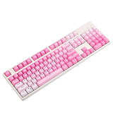 Double Shot 104 Dyed Pbt Shine Through Keyset Oem Profile Keycap Set For Cherry Mx Switches Mechanical Keyboard 104 87 61 (Pink Gradient) (Only Keycaps)